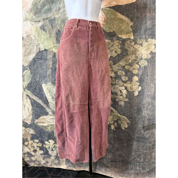 Free People We The Free Good Luck Mid-Rise Cord Barrel Jeans Size 27 - Picture 4 of 10